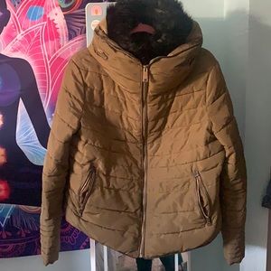 Zara puffer jacket green/gold